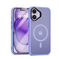 2-in-1 Entronix Bundle for iPhone 17, Magnetic Sturdy Matte Case 1 Screen Protector, Purple