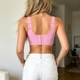 thumbnail image 4 of qolati Sport Bras for Women Comfort Seamless Stretchy Everyday Bras Ribbed Knit Adjustable Straps Wireless Push Up T Shirts Bras Size, S-3XL, 4 of 5