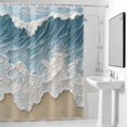 thumbnail image 4 of Summer Beach Fabric Shower Curtain Ocean Waves Washable Shower Curtains for Bathroom, Waterproof Bath Curtain with Hooks Home Decor 72x72in, 4 of 8