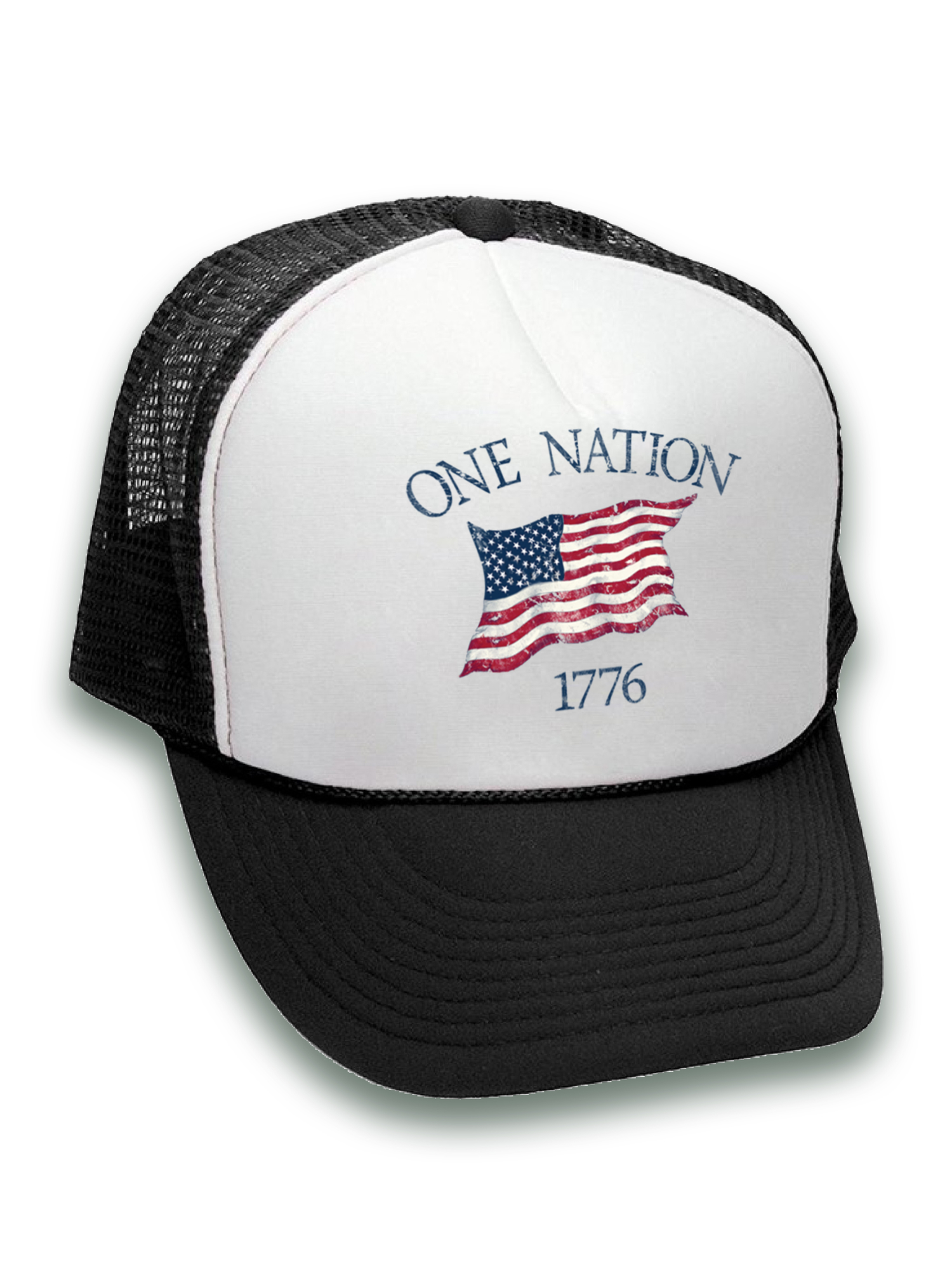Awkward Styles USA Flag Hat American Trucker Hat One Nation 1776 Proud American Flag Hat USA Baseball Cap Patriotic Hat American Flag Men Women 4th of July Hat 4th of July Accessories - image 2 of 6