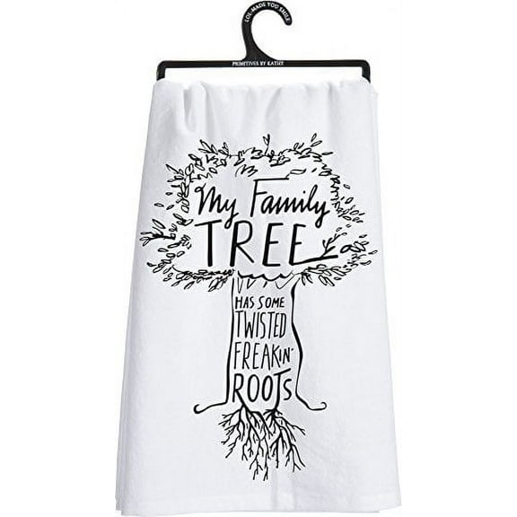 Primitives by Kathy 26945 Lol Cotton Dish Towel, My Family Tree