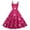Hot Pink, variant on 2026 Valentine's Short Sleeve Ruffled Dress, Women's Love Heart Rose Flowy A Line Casual Sundresses Wine S