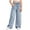 ZC Blue, variant on Jeans for Teens Snow Washed Ripped Distressed Jeans for Teen Girls Fall Solid Wide Leg Stretch Denim Trousers Breathable Soft Girls Pants Blue 8 Years-9 Years