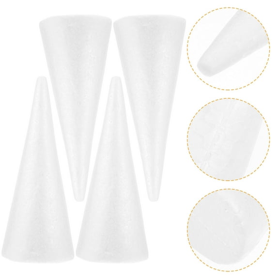PAMINGONO Craft Polystyrene Cone Foam Cone White 6Pcs Children Activities