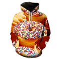 thumbnail image 3 of Sudadera con capucha con estampado 3D de postres de chocolate y donas para hombre y niño, moda urbana, manga larga, unisex, para invierno, estilo Harajuku, 3 of 5