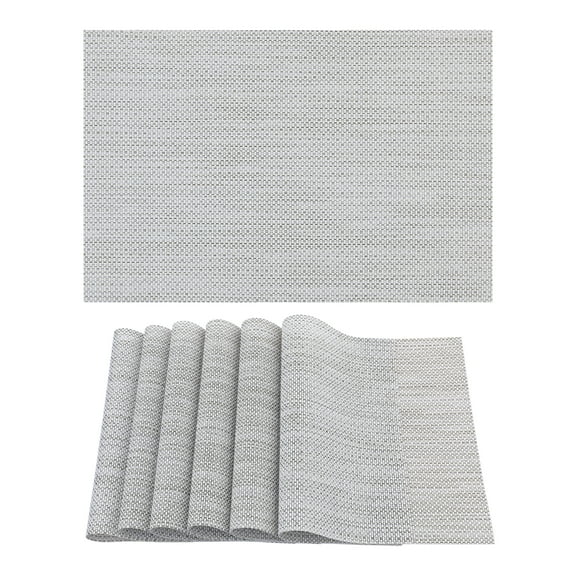 REGALWOVEN Placemats Set of 6 Solid Placemats for Dining Table Decor Indoor Outdoor Washable Kitchen Table Mat Wipe Clean Beige 18*12in
