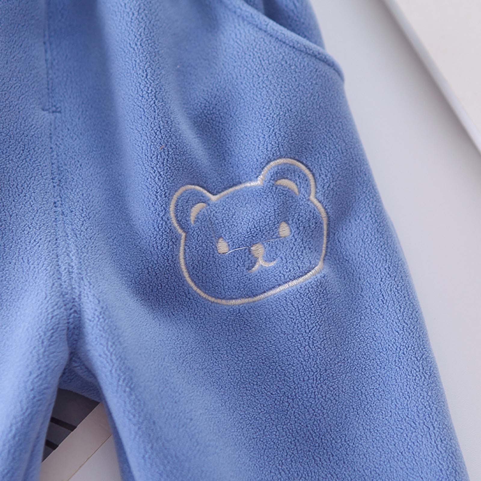 Gpaecead 2025 Winter Clothes For Baby Boy Girl Zip Up Fleece Warm Jacket Coat Sweatpants Outwear Toddler Outfits Blue