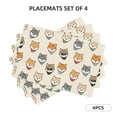 thumbnail image 3 of Placemats Set of 4 / 6, Shiba Head Face Placemats for Dining Table Indoor/Outdoors Heat Resistant Washable Placemats 18" x 12", 3 of 8