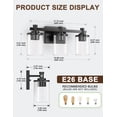thumbnail image 6 of YANSUN 19 in 3-Light Black Vanity Light Bar with Clear Glass Shades E26 Base for Bathroom Mirror, Hallway, Entryway, 6 of 7