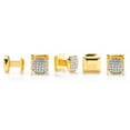 thumbnail image 3 of OX and Bull Trading OB-CRYST-GL-SS Pave Crystal Cufflinks and Studs Set, Stainless Steel - Gold, 3 of 8