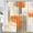 Orange, variant on Ikfashoni Block Doodle Shower Curtain with Hooks,13pcs Waterproof Fabric Bathroom Curtain, 72"X72"