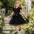 thumbnail image 3 of IPIO Girls Butterfly Princess Dress, A-Line Party Outfit with Flutter Sleeves for Birthday and Special Occasions, 3 of 7