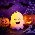 thumbnail image 5 of Halloween Ghost Lantern Flameless Candle - Safe Atmospheric Decor for Home Halloween Decor,White #4, 5 of 6