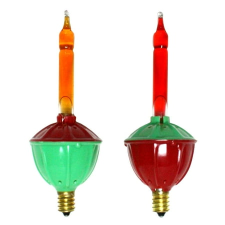 Custom Christmas Bulbs Red and Yellow Classic 120 V Replacement Christmas Bubble Lights Set of 2 Bulbs ()