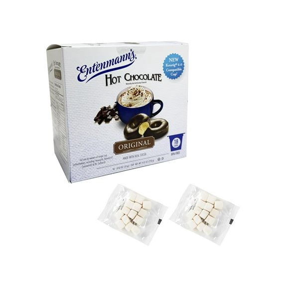 Entenmann's Hot Chocolate Single Serve Pods with Marshmallows – 18 Count – Compatible with Keurig Brewers