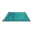 thumbnail image 2 of Ahgly Company Machine Washable Indoor Rectangle Oriental Turquoise Blue Industrial Area Rugs, 2' x 5', 2 of 4