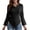 #0134-Black, variant on Women's V-Neck Draped Cowl Long Sleeve Ribbed Knit Top Slim Fitted Blouse for Fall Winter Daily Layering
