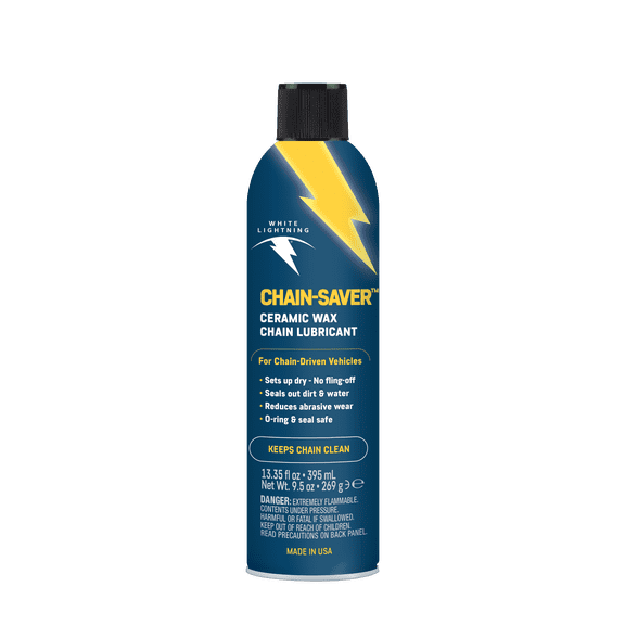 White Lightning Chain Saver Wax Based Dry Lubricant 13.35 fl oz Chain Protection Machine Tool