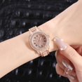 thumbnail image 3 of Reloj de cuarzo BR Reloj de moda con diamantes Correa Vintage Rosa, 3 of 4