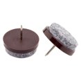 thumbnail image 1 of Deslizadores de muebles de fieltro marrón de 24 mm con clavos - Protectores de piso para patas de silla - Deslizadores de silla de fieltro con clavos Deslizadores marrones Cabeza Silla Pata de mesa Pr, 1 of 5