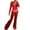 Red, variant on 2 Piece Outfits Velour Tracksuit for Women Zip Up Hoodie Velvet Crop Jacket and Bell Bottoms Long Pants with Pockets Jogging Sweatsuit Workout Sets Red