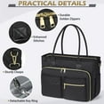 thumbnail image 6 of RAINSMORE 15.6 inch Laptop Bag for Women Teacher Tote Bag Laptop Tote Nurse Bag with Insulated Pocket Briefcase for Office College Nursing,Black, 6 of 8