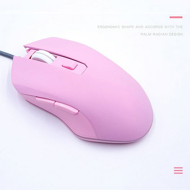 Lovely Wired Usb Computer Mouse 7 Colors Backlit Silent Buttons 30 Dpi For Girls Students Matte Pink Walmart Com