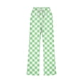 thumbnail image 4 of Besolor Womens Capri Pants Plaid Elastic Waist Straight Leg Pants Drawstring Casual Plus Size Lounge Trouser with Pockets, 4 of 5