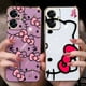 thumbnail image 2 of Pink Art Hello Kitty Cat Cover Smooth E-TPU Phone Case REALME GT 2 NEO3 MASTER 7 8 8I 9 9I 10 11 PRO C30 C33 C35 C53 C55 5G Case, 2 of 5
