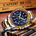thumbnail image 3 of Reloj De Cuarzo De Lujo Con Diamantes Biden 0163-1 Para Homb Color del fondo Gold blue among colored diamonds, 3 of 8