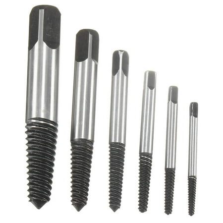 M.way 6pcs Steel Broken Bolt Damage Screw Remover Extractor Drill Bits Easy Out Stud Reverse Father's Day