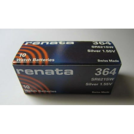 10x Renata 364 SR621SW Swiss Watch Battery 1.55v - Walmart.com