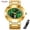 Gold+green, variant on SKMEI Men's Analog Watch, Oval Stainless Steel Bracelet Quartz Wristwatch with Day and Date Display
