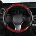 thumbnail image 4 of Sporty Woodgrain Steering Wheel Cover Leather Four Seasons Universal 15 Inch Soft Padded Breathable Anti-Slip Massage Grip, 4 of 7