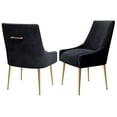 thumbnail image 5 of Home Beyond Velvet Upholstered Wing Back Parsons Chair with Golden Plated Legs, Accent Chairs with Contemporary Design for Living Room, Comfortable Armless Padded Chairs, Set of 2, VC-21BLK, Black, 5 of 7