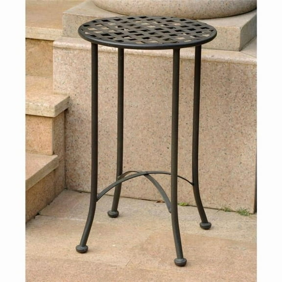 Mandalay Iron Round Table, Antique Black