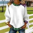 thumbnail image 2 of Craaazy Women's Carnival Prints Crewneck Long Sleeve Mardi Gras Sweatshirts Gifts, 2 of 5