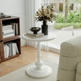 thumbnail image 2 of Pinmoco Round Side Table, Metal End Table, Anti-Rust and Waterproof Small Coffee Table for Living Room Bedroom Balcony, White, 2 of 7