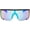 Black Frame With Blue Mirror Lens, variant on Large Wrap Around Full Coverage Sunglasses Retro Goggle Style