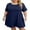 03 Navy Blue, variant on Women's Plus Size Dress Casual Summer Short Sleeve Crew Neck Loose Midi Dresses T-Shirt Swing Dress