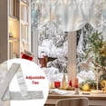 thumbnail image 5 of Christmas Snowflakes Tie Up Valances Curtain, Winter White Star Gray Background Adjustable Rod Pocket Short Window Treatment Tie Up Curtains Valances for Kitchen Living Room Bathroom 42x18 Inches, 5 of 9