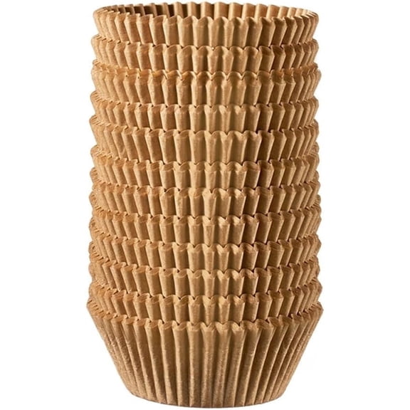 GUSTO Kraft Cupcake Liners for Baking Cup Cake Paper Cup Set, 500-Pack Brown