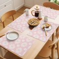 thumbnail image 5 of Pink Daisy Placemats Set of 6 Spring Floral Elegant Pastoral Botanical Place Mats Indoor Wipeable Table Mats Washable Cloth Dining Table Placemats for Kitchen Holiday Party Home Decor 13x19 Inch, 5 of 9