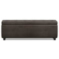 thumbnail image 2 of Hamilton 48 inch Wide Storage Ottoman in Distressed Brown Vegan Leather, 2 of 13
