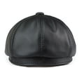thumbnail image 3 of Jiibva Cowhide Leather Octagonal Hats British Berets Cap Vintage Newsie Hat Fashion Bakerboy Hat Retro Newsboy Hat for Men, 3 of 7