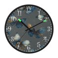 thumbnail image 2 of Voice Activated Clock with Glow Light 12 Inch Large Silent Wall Clock Battery Operated for Home Decor Brown-blue Butterfly Pattern, 2 of 8
