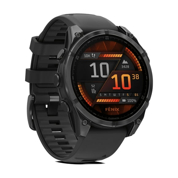 Garmin fēnix 8 AMOLED Smartwatch 47mm - GPS, Compass, Gyroscope and Barometric Altimeter | Slate Gray with Black Silicone Band