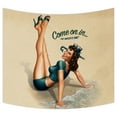 thumbnail image 1 of ABPHQTO PIN UP GIRL-COME ON IN Tapiz para colgar en la pared, Arte de pared, Decoración de dormitorio, Tapices de pared Tamaño 130x150 cm, 1 of 1