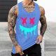 thumbnail image 4 of Camisetas de Tanque de los Hombres Tanque de los Hombres Incolor Gradiente de Impresión Cuello Redondo Correa Delgada Fuga Atrás Regular Casual Deportes Blusas de Tanque, 4 of 5