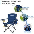 thumbnail image 3 of KingCamp Padded Oversized Chair with Cupholder, Cooler, and Pocket, Blue, 3 of 7